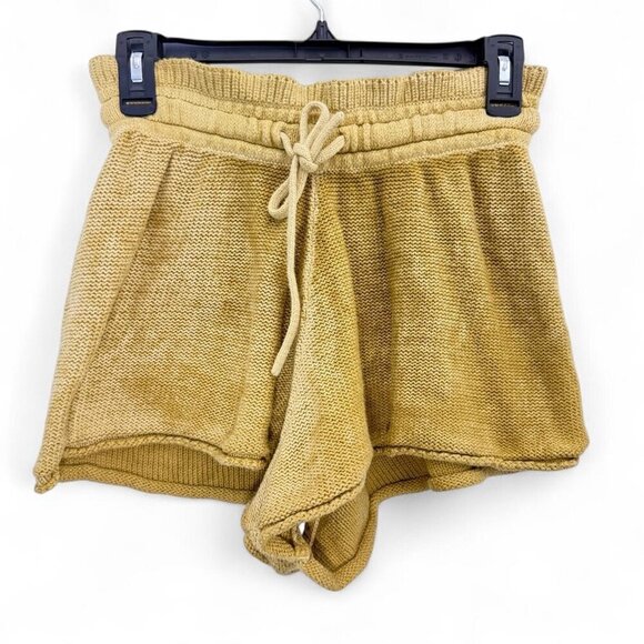 Free People Women's Shorts Extra Small Summertime Blues Knit Elastic Waist Gold - Picture 5 of 9